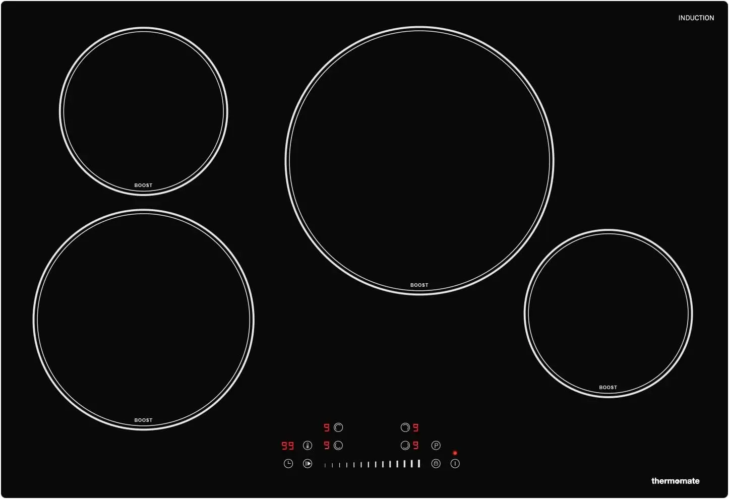 

30 Inch Induction Cooktop, 6500W Built in Induction Stove Top with 4 Boost Burner, ETL & FCC Certified Electric Cooktop