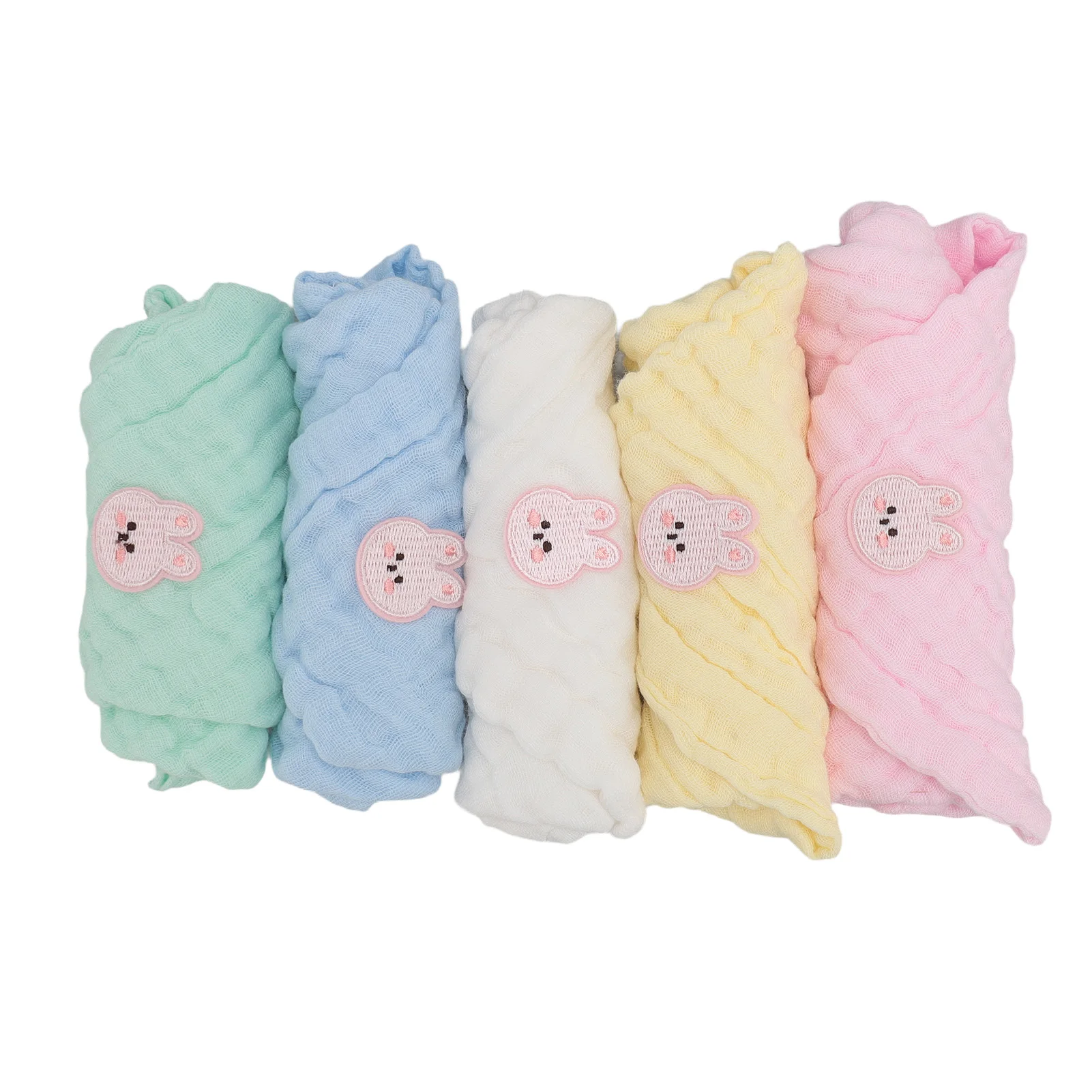 ZK30 5PCS Cotton Kids Face Towels Good Absorbent Skin Friendly Reusable Soft Hand Drool Towels Baby Saliva Towels Hand Face Wipe