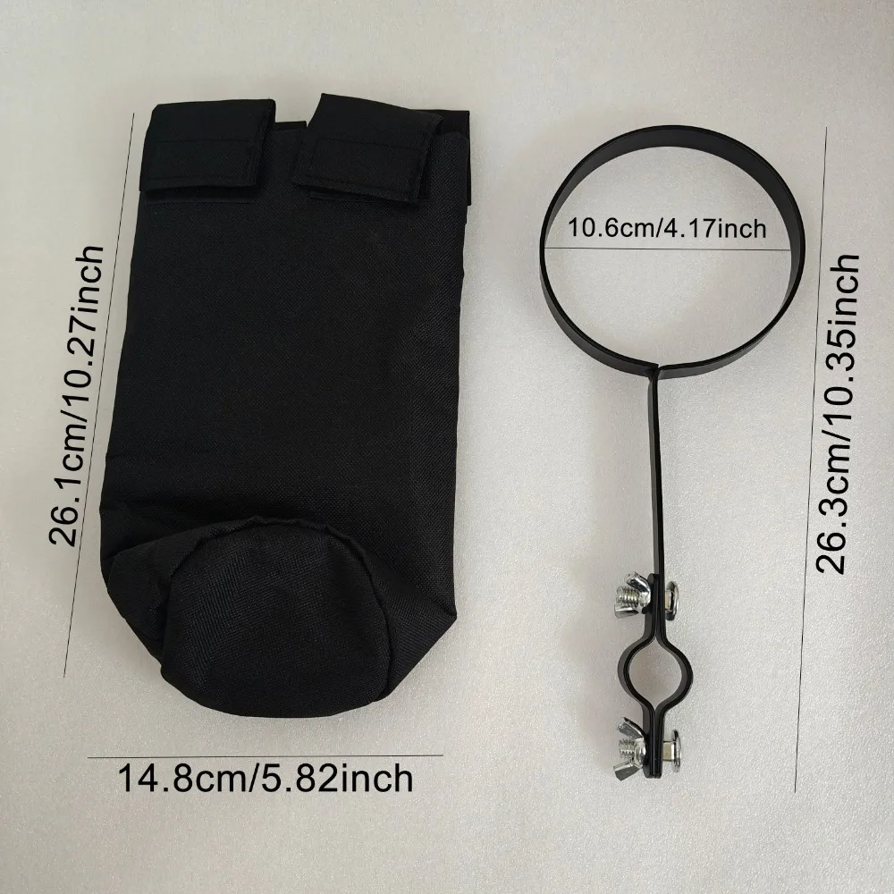 Borsa per bacchette Porta bacchette cilindrico nero Clip in metallo in tessuto Oxford Robusto accessorio per strumenti a percussione