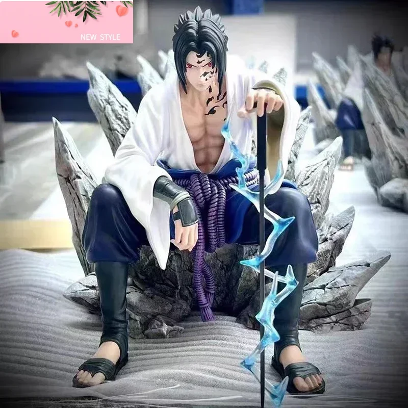 

18cm NARUTO Uchiha Sasuke Mantra Seal Action Figure Sitting Pose Pvc Model Statue Collection Decoration Toys Gift Ornaments