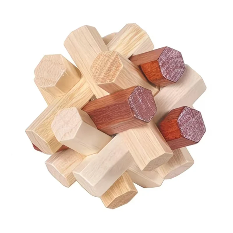 Puzzle di rompicapo difficile con nodo in legno per adulti e bambini Sblocca giocattoli ad incastro Sfida IQ Regali educativi