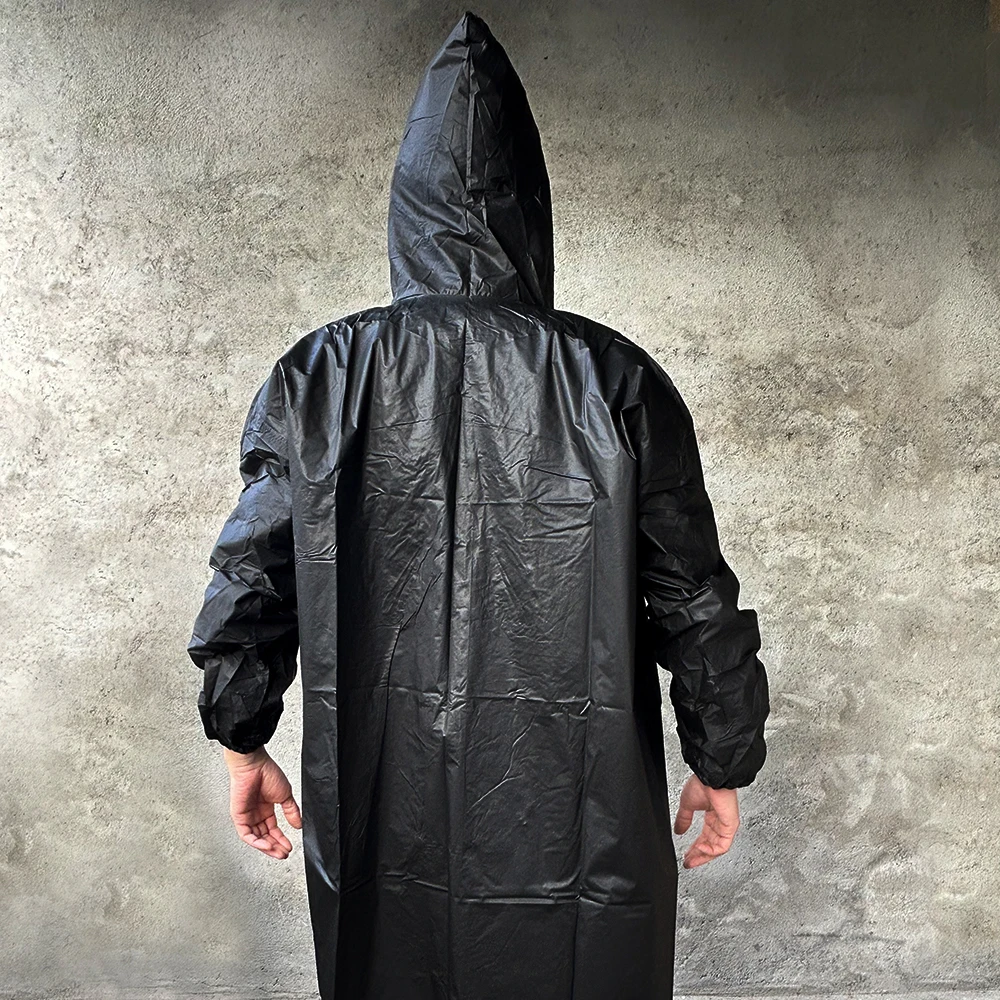Disposable EVA Raincoat Unisex Hooded Waterproof Long Rain Coat Black Outdoor Hiking Camping Fishing Travel Wear For Men Women 16 S4295f64ce32947e3a1b3741905544aeb5