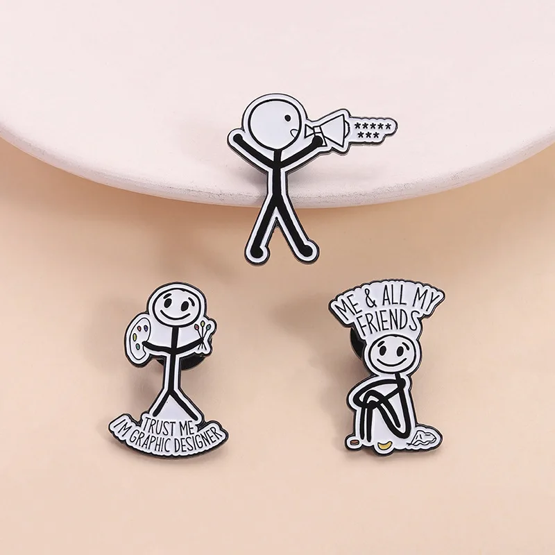 بسيطة خط الرسم بروش الكرتون متعة البوق على شكل مصمم شارة معدنية هدية صغيرة بالجملة غطاء دبابيس لحقائب الظهر التلبيب دبوس #1