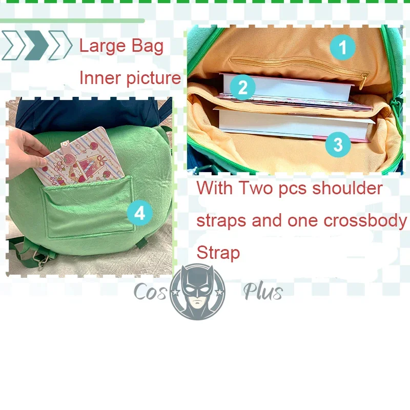 حقيبة فم كبيرة بقفل أزرق Kawaii Bachira Meguru حقيبة كروس كوسبلاي حقيبة كتف مدرسية أنيقة من القطيفة هدية عيد الميلاد والعطلات