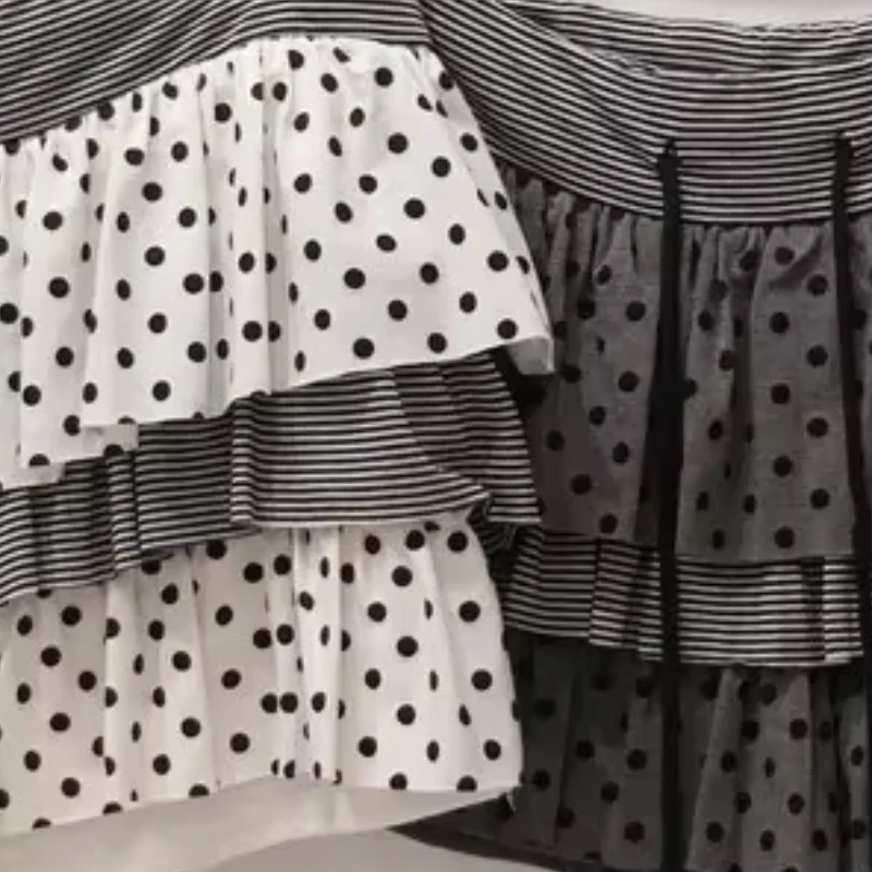 

Женские короткие юбки-шорты A-силуэта с защитой от бликов, в горошек и полоску, с эффектом многослойности, пышные, весна-лето 2026, для трансграничной торговли