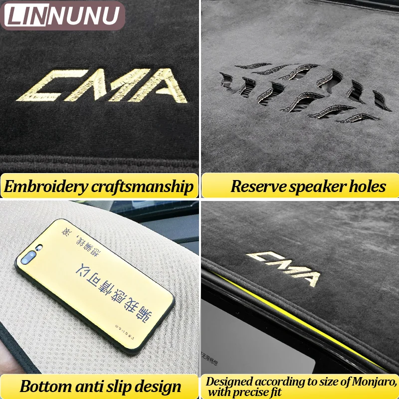 Linnunu Auto Dashboard Mat Vermijd Licht Anti Slip Pad Geschikt Voor Geely Monjaro Manjaro Kx11 Zonnescherm Manjaro 2021 2022 23 Interieur