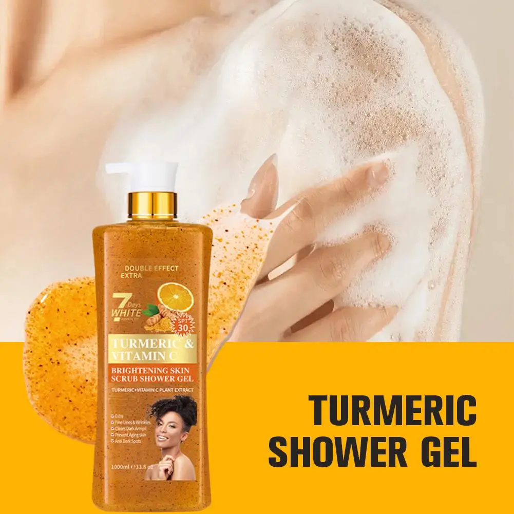 

Large Capacity Turmeric Shower Gel Long-lasting Fragrance Brighten Shower Moisturizing Gel Skin Body Cleansing Deep Care Sk U0S3