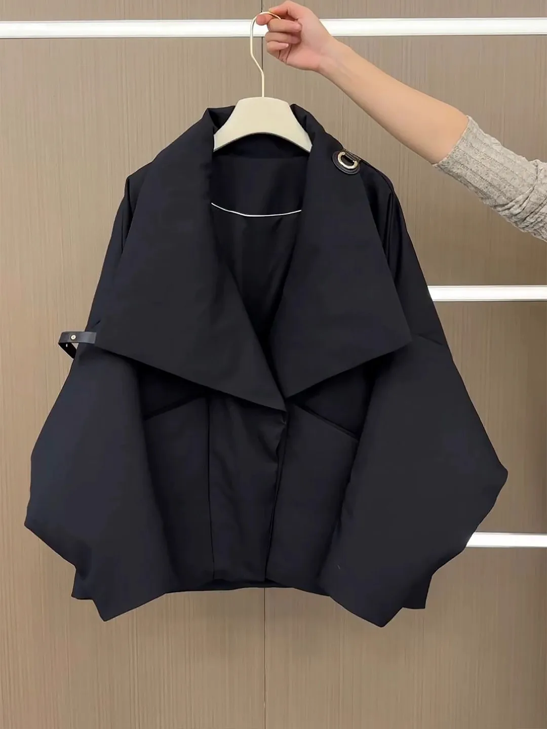 

Slimming ort Bla Collar Cotton Jaet Women's Winter Faionable Design Korean Sle Warm Outerwear Trendy Commute