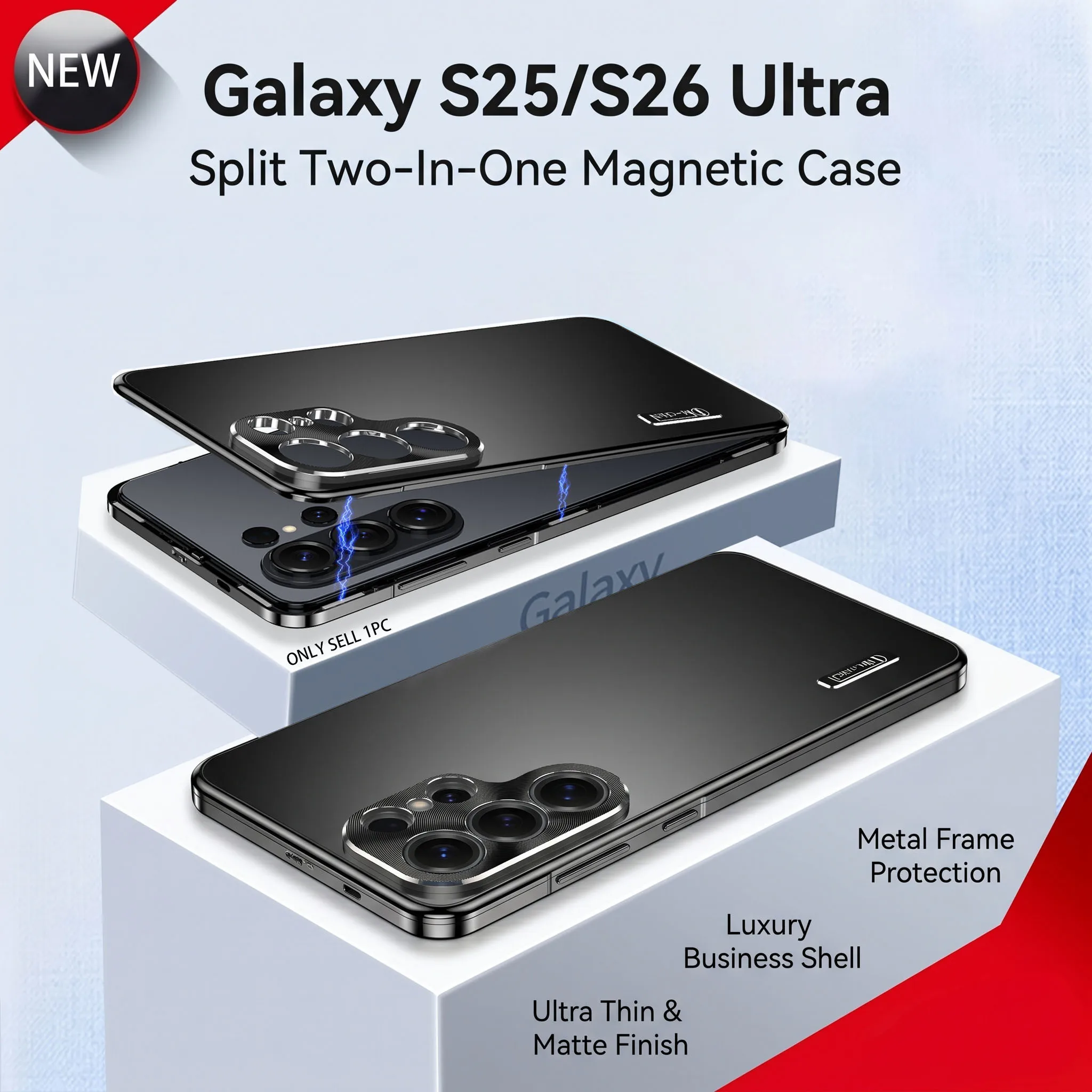 

for Samsung Galaxy S26 S24 S25 Ultra Case Ultra-Thin Metal Aluminum Frame Phone Case, Metal ultra-thin protective cover