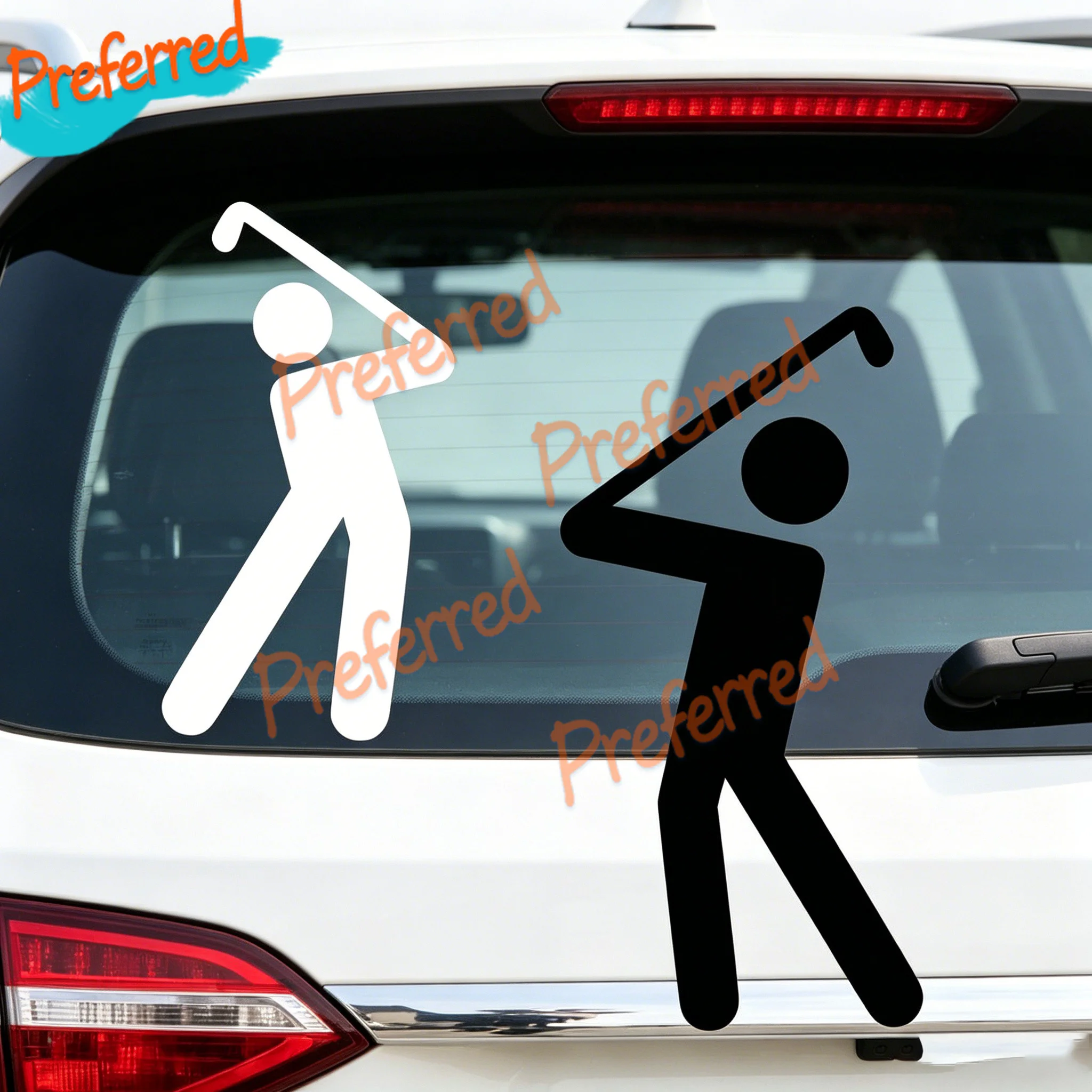 Golf Equipment Packages - 2x Golf Player Puppet V4 สติกเกอร์ไวนิล