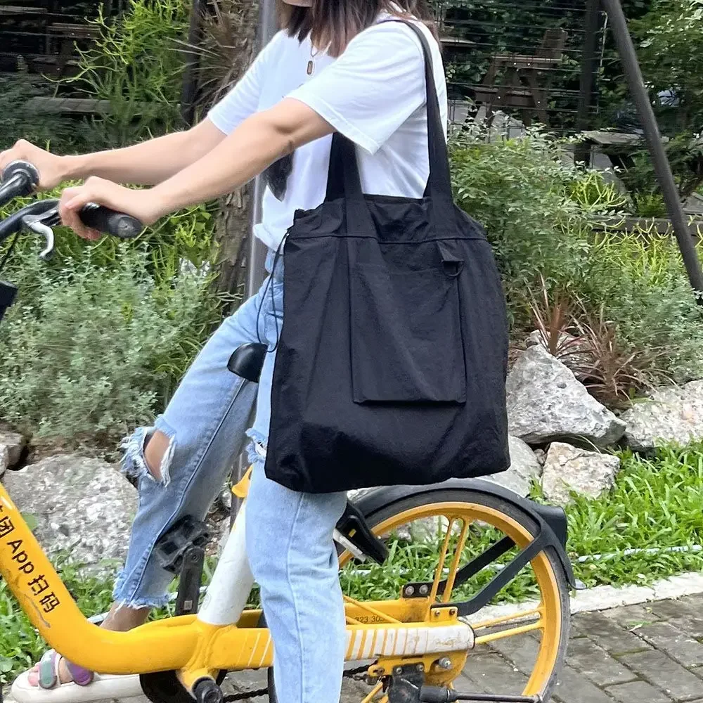 Foldable Bag Nylon Fashion Canual Foldable High-Capacity Patchwork Shoulder Bag Handbag Shopping Bags