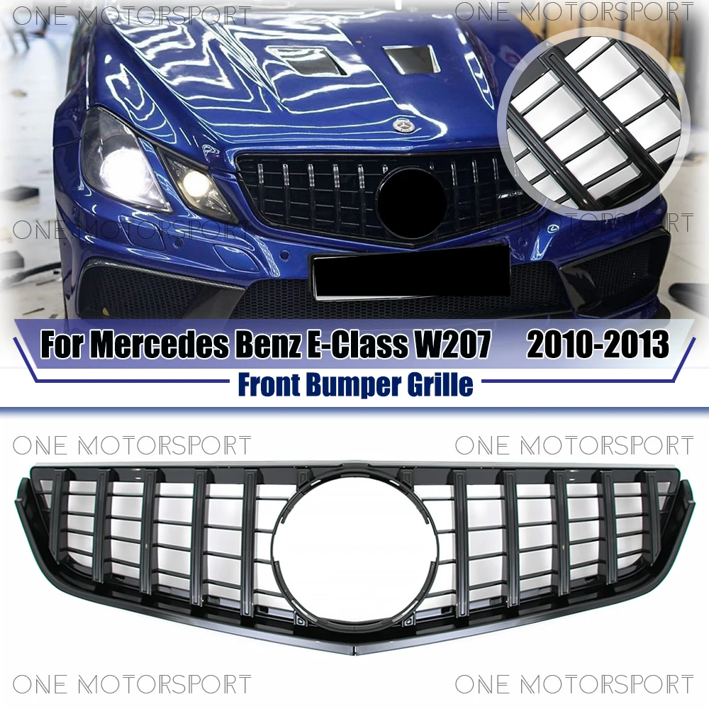 

GTR Style Racing Grille Bumper Grille For Mercedes Benz E-Class W207 2010-2013 E250 E300 E350 Glossy Black Front Bumper Grille