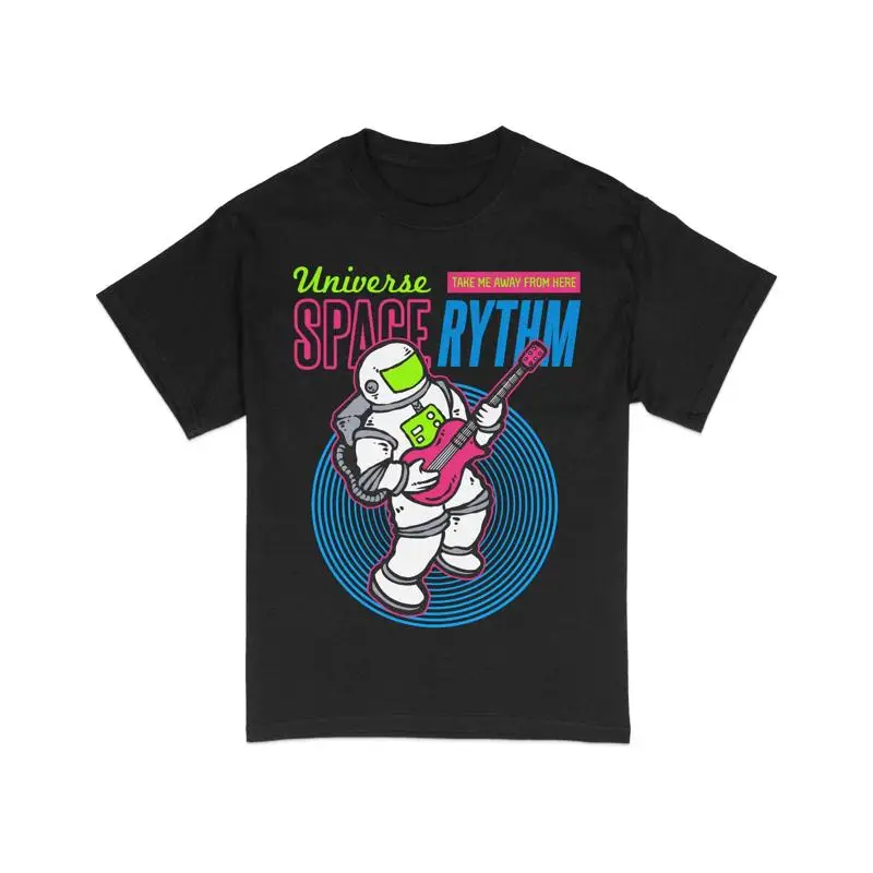 Camiseta de guitarra de astronauta, amante de la música espacial, universo, ritmo, ropa de músico cósmico