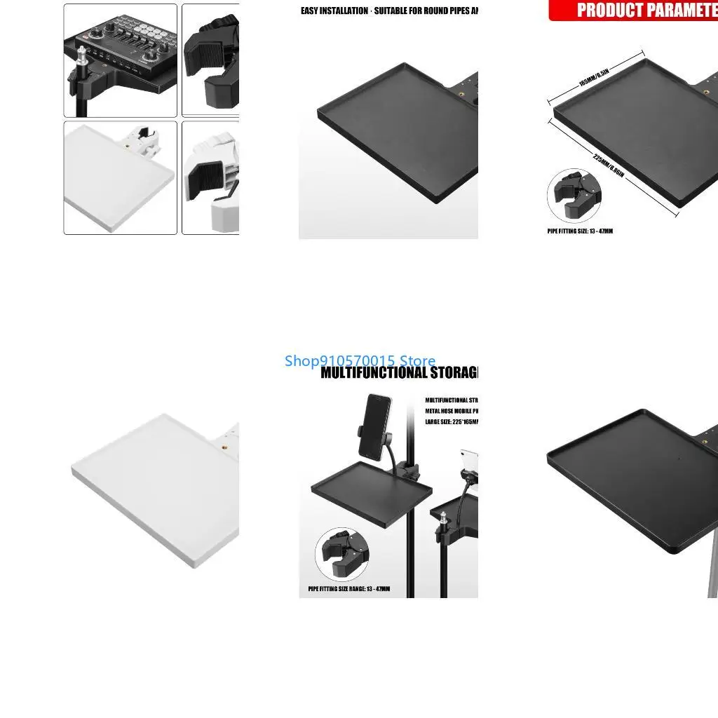 B95C Compactly Sound Equipment Mic Stand Tray Attaches To Mic Boom Arms Perfect For Home Studios And Content Creators