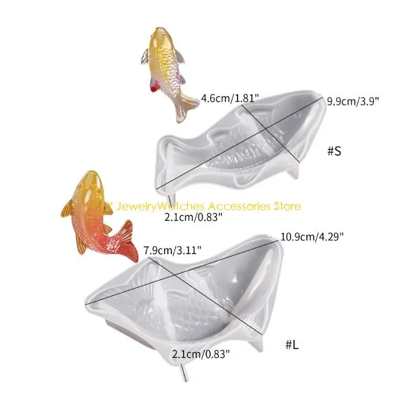 قالب سيليكون على شكل سمكة ذهبية 31KD قالب زينة على شكل جبس حيواني قالب شمعة قالب فندان