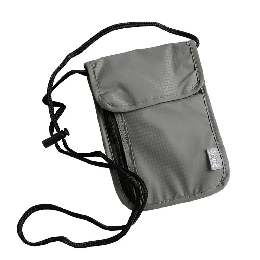 Unisex Nylon RFID Passport ID Bag Waterproof Multi-Functional Document Pouch Packet Travel