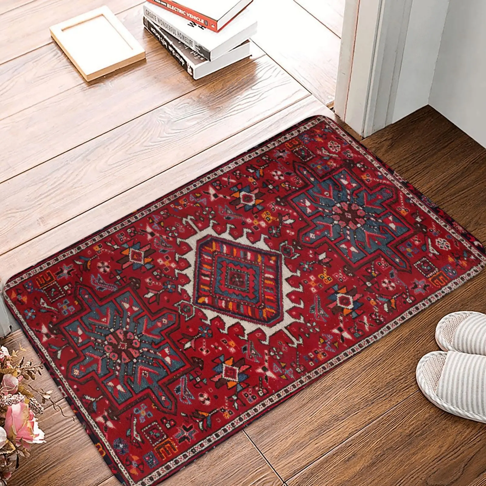 

Vintage Bohemian Moroccan Ethnic Soft Carpet Non-Slip Mats Rectangle Area Rugs for Kids Living Room Bedroom Study Persian Style