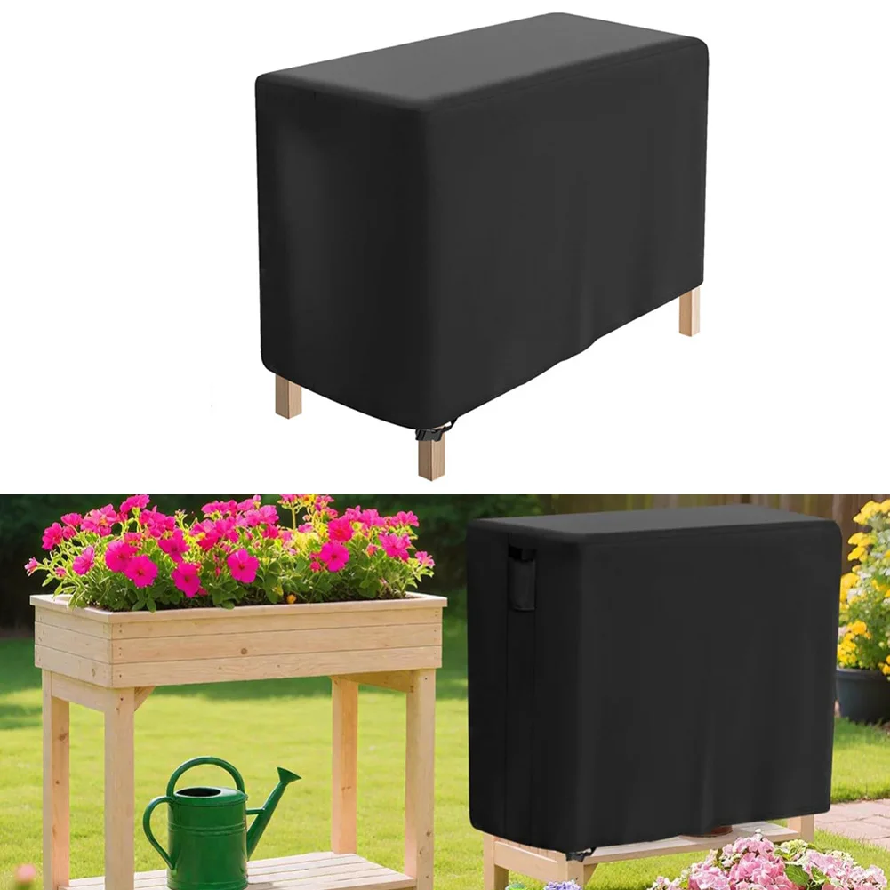 Outdoor Raised Garden Bed Cover with Waterproof Oxford Cloth Air Vents Drawstring and Handle for Protection Against Weather