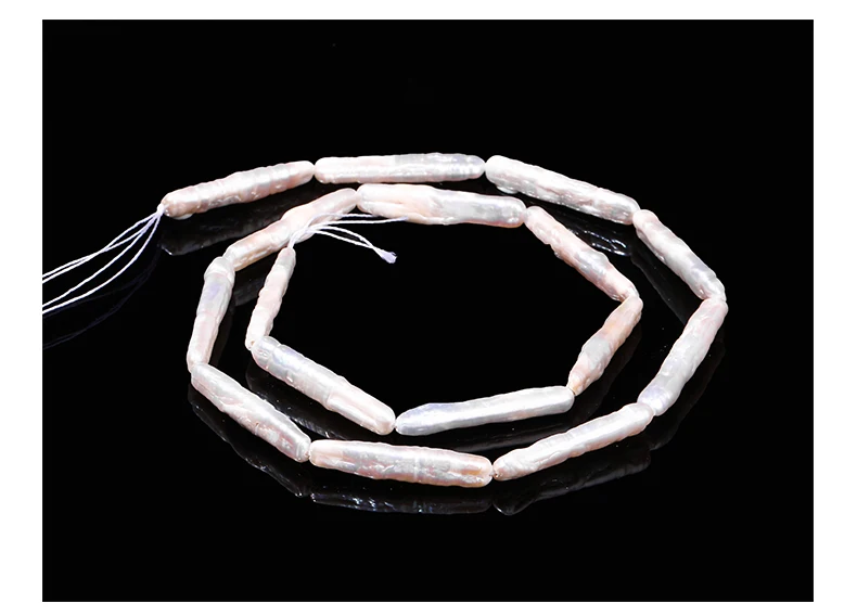 Natürliche Süßwasserperlen, langer Streifen, lose Distanzperlen für Schmuckherstellung, DIY-Armband, Halskette, Zubehör, 16 Stück – Detail 7