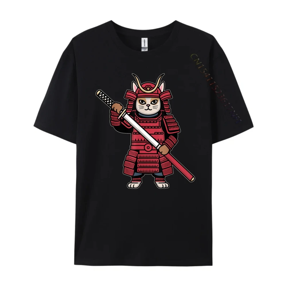 

Japanese Cat Bushi Cat Graphic Tee Cotton Clothes T-shirts For Men Classic Luxury Clothing Breathable Printed Tops