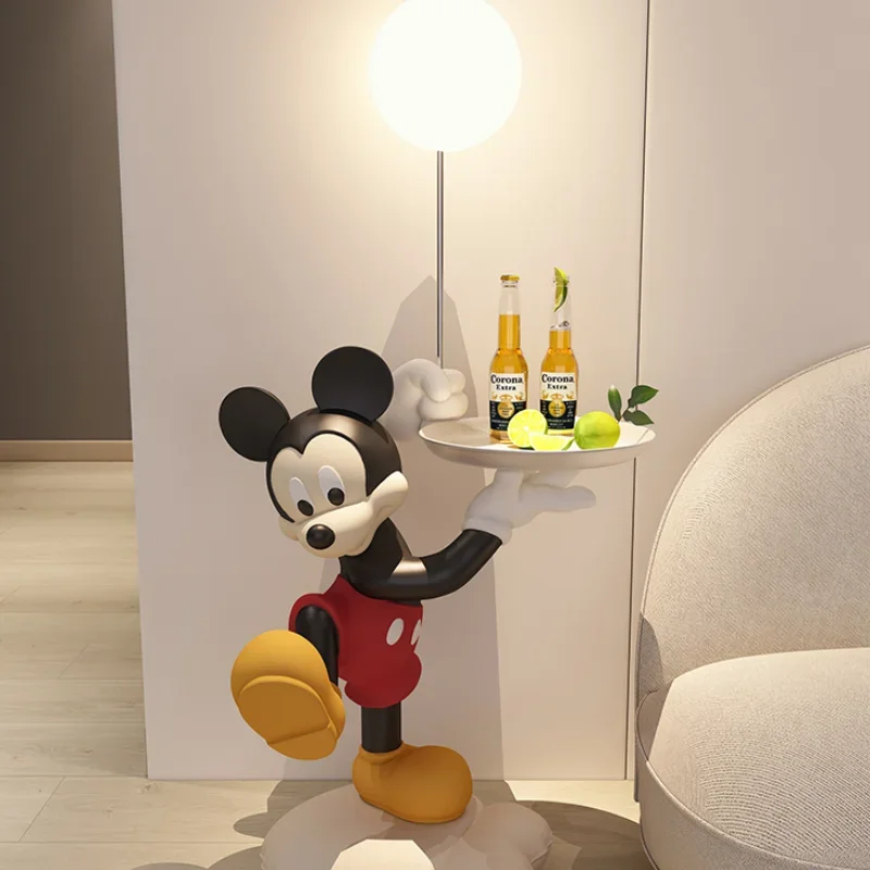 

108/126cm Disney Cartoon Anime Mickey Mouse Tray Led Light Action Figure Collection Model Living Room Study Home Decoration Gift