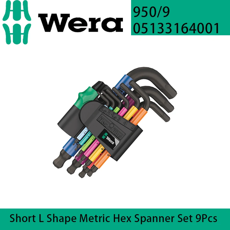 

Wera 05133164001 Short L Shape Metric Hex Spanner Set 9Pcs 1.5-10mm 950/9 Hex-Plus Multicolour 2 BlackLaser L-key set HandTools