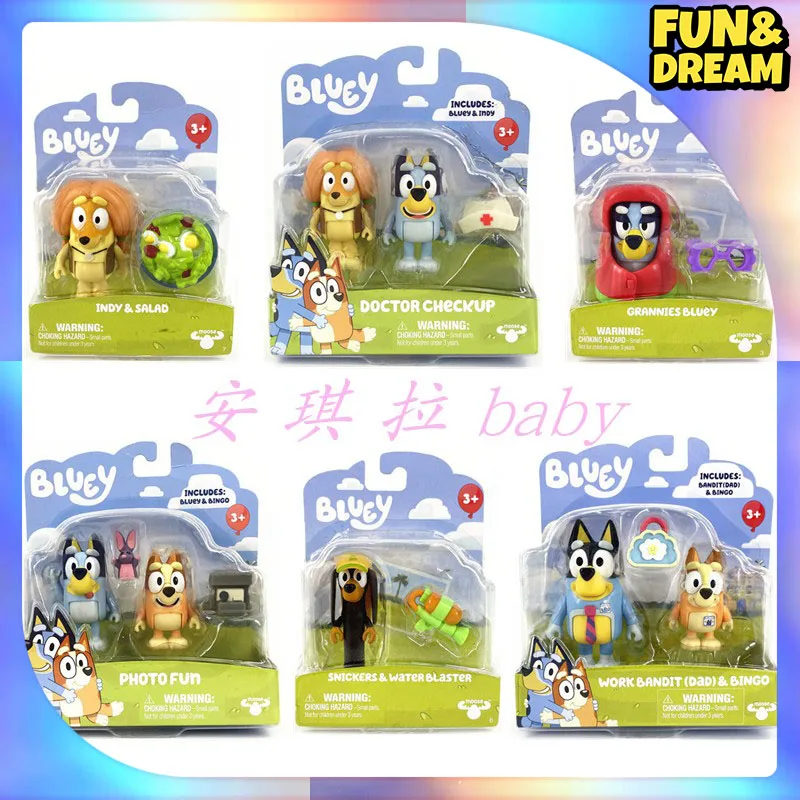 Spot Bluey Family Cartoon Handmade Office Toy Doll Ornament Model A Series Of Role-Playing Figures Birthday Present