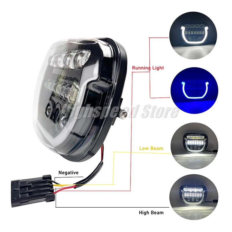 High/Low Beam DRL Headlamp E marked Motorcycle LED Headlight For Harley Touring Street Glide CVO/SE FLHXSE FLHX/I Ultra FLHXU