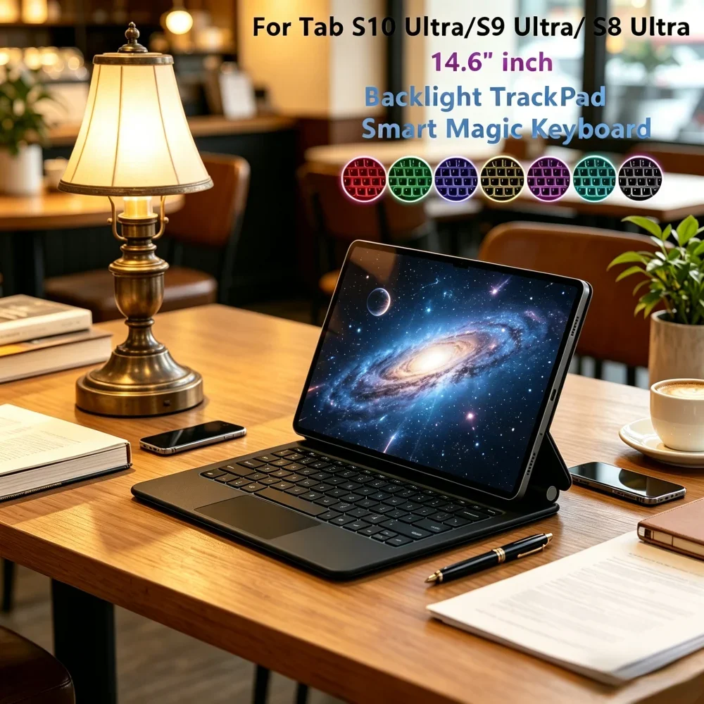 

Magnetic Backlight Touchpad Keyboard Case For Galaxy Tab S10 Ultra For Tab S9 Ultra For Tab S8 Ultra 14.6 Inch