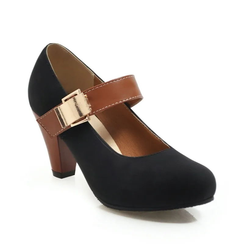 Big Size 11 12 13 14 ladies high heels women shoes woman pumps Round head and shallow mouth magic sticker single shoe