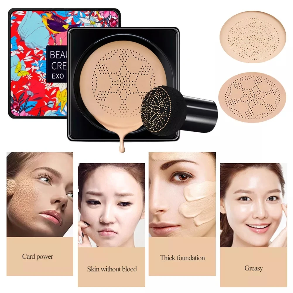 Magic Foundation Mushroom Head Air Cushion CC Cream Waterproof Brighten Foundation Cream Women Base Makeup Face Korean Cosmetics