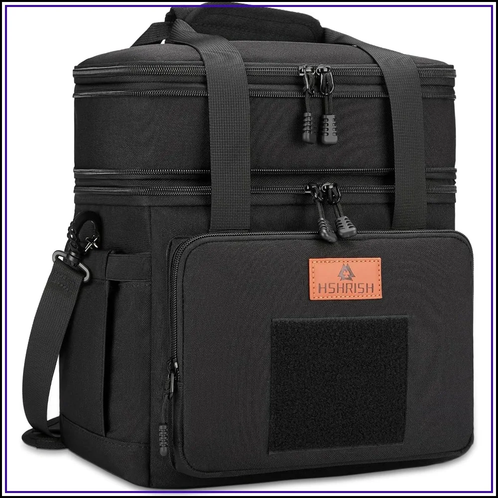 

Large Expandable Insulated Lunch Bag, Durable Waterproof Leakproof Tactical Cooler Bag for Work Picnic Beach, 24 Cans/16 L