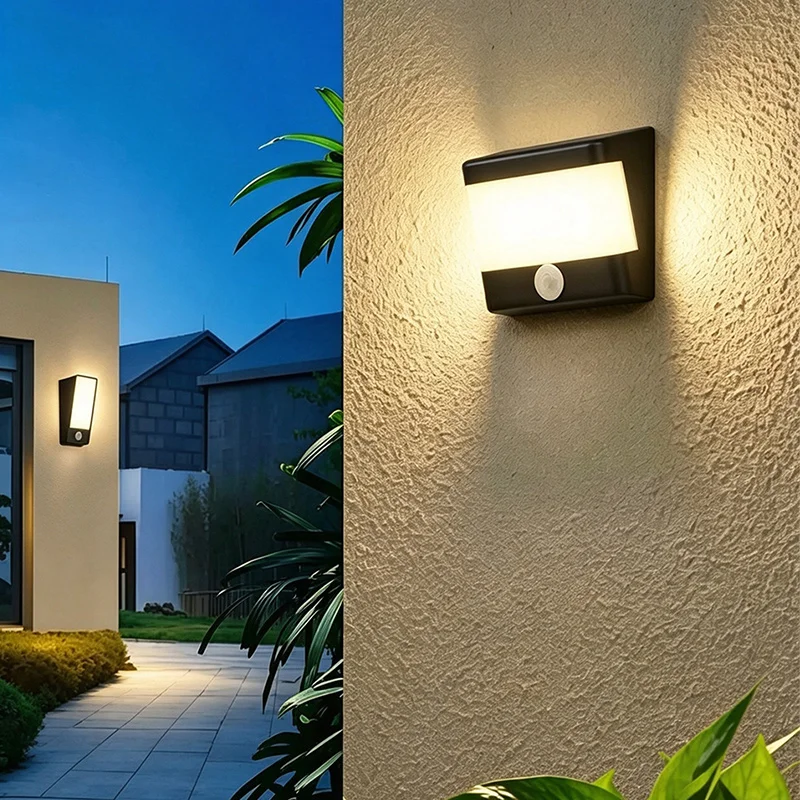 inimalist Motion Sensor Wall Sconce, Thickened Integrated Aluminum Body Waterproof Anti‑Corrosion Wall Lamp, 85-265V Indoor Out