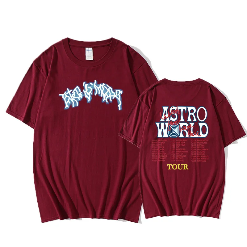 New Fashion Hip Hop T Shirt Men Women ASTROWORLD Harajuku T-Shirts WISH YOU WERE HERE Letter Print Tees Tops