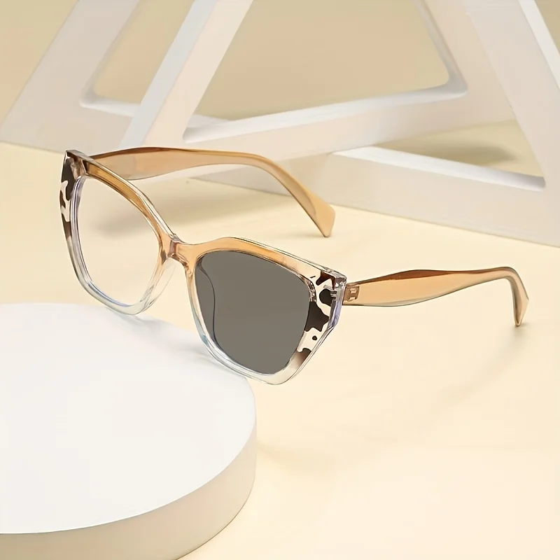 

1PCS new ultra light color changing anti blue light glasses, high-end PC cat eye frame, men's and women's fashionable glasses