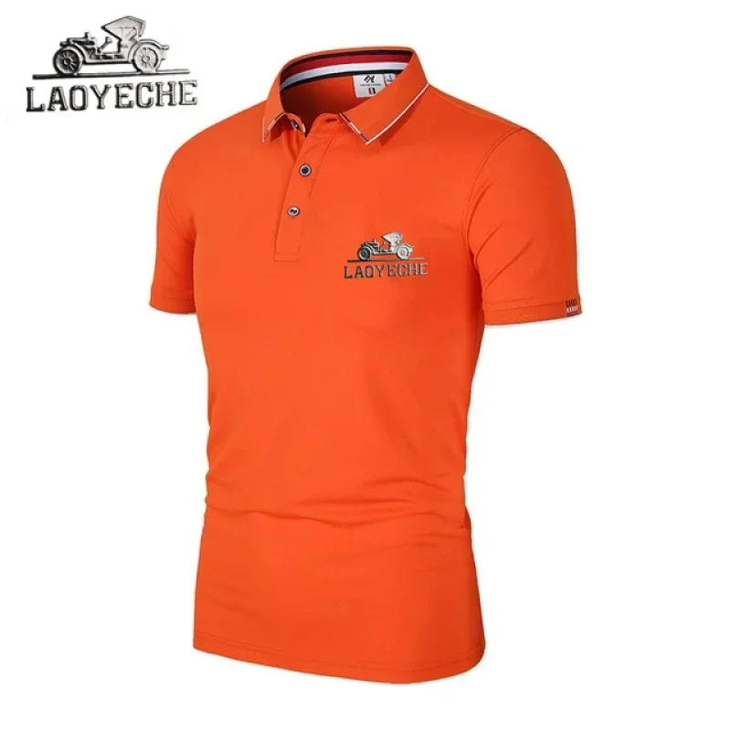 2024Metal labels Laoyeche Men's Hot Selling Polo Shirt Business Leisure High-Quality Lapel Polo Shirt forgraphic t shirtpalm ang