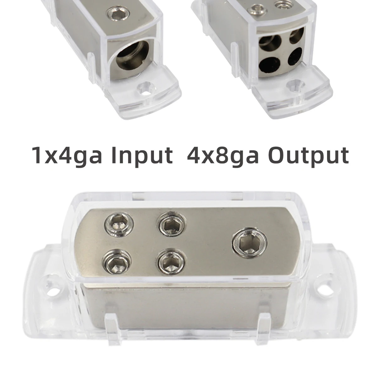 Car Audio Modification 4-Channel Grounding Connector 4GA8GA 4-Channel Splitter
