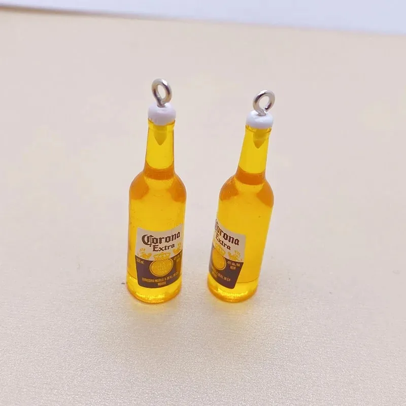 10 قطع لطيف زجاجة بيرة صغيرة الراتنج القرط سحر diy بار دلاية مجوهرات الإكسسوار