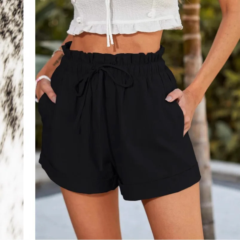 Faionable décontracté femmes orthès coupe ample confortable tricoté Polyester cinq-quarts longueur l taille élastique ceinture