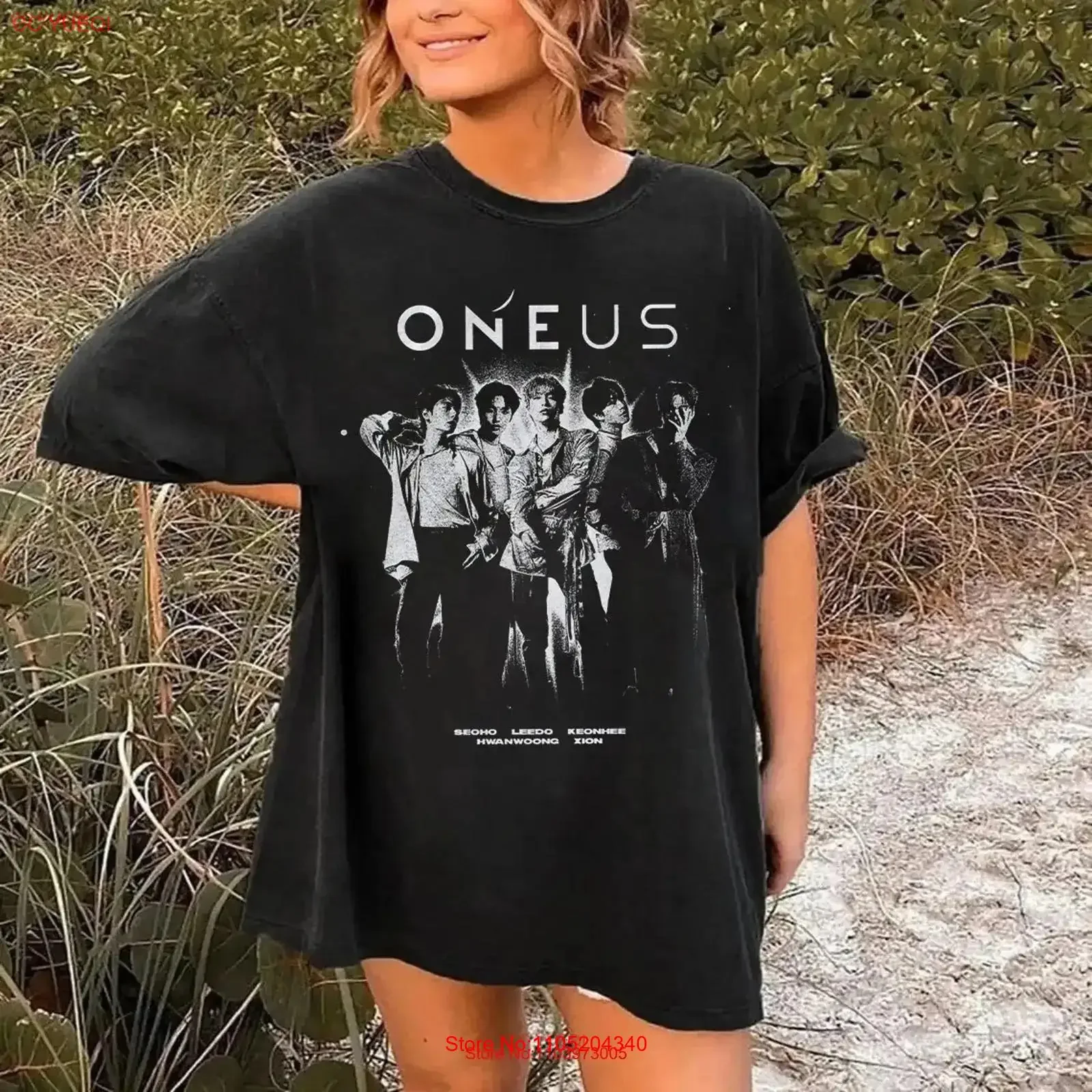 Camiseta ONEUS Kpop, segunda gira mundial, La Dolce Vita, Retro, Vintage, Ravn Xion Seoho Leedo Keonhee Hwanwoong, moda lavada vintage