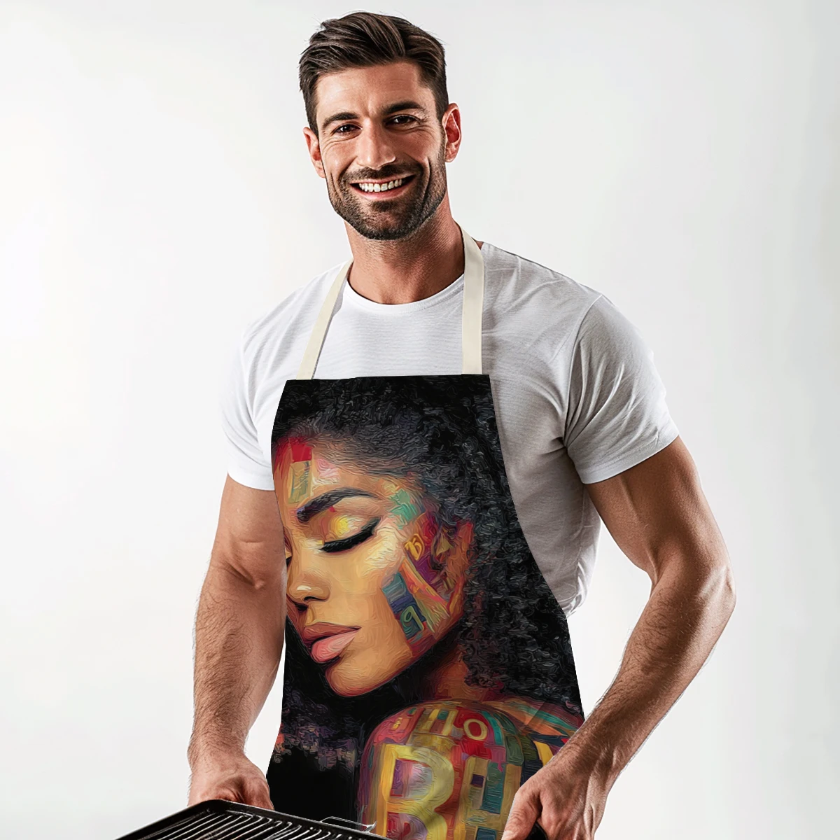 

Художественный разноцветный фартук из полиэстера с буквенным принтом - Фартук для художников, для рисования, творчества, для художественной студии и домашнего рукоделия