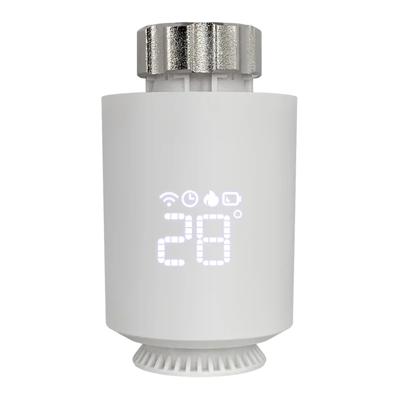 AA63 HOT Tuya Zigbee Thermostat Radiator Actuator Smart TRV Thermostatic Valve White PC For Alexa Google Home