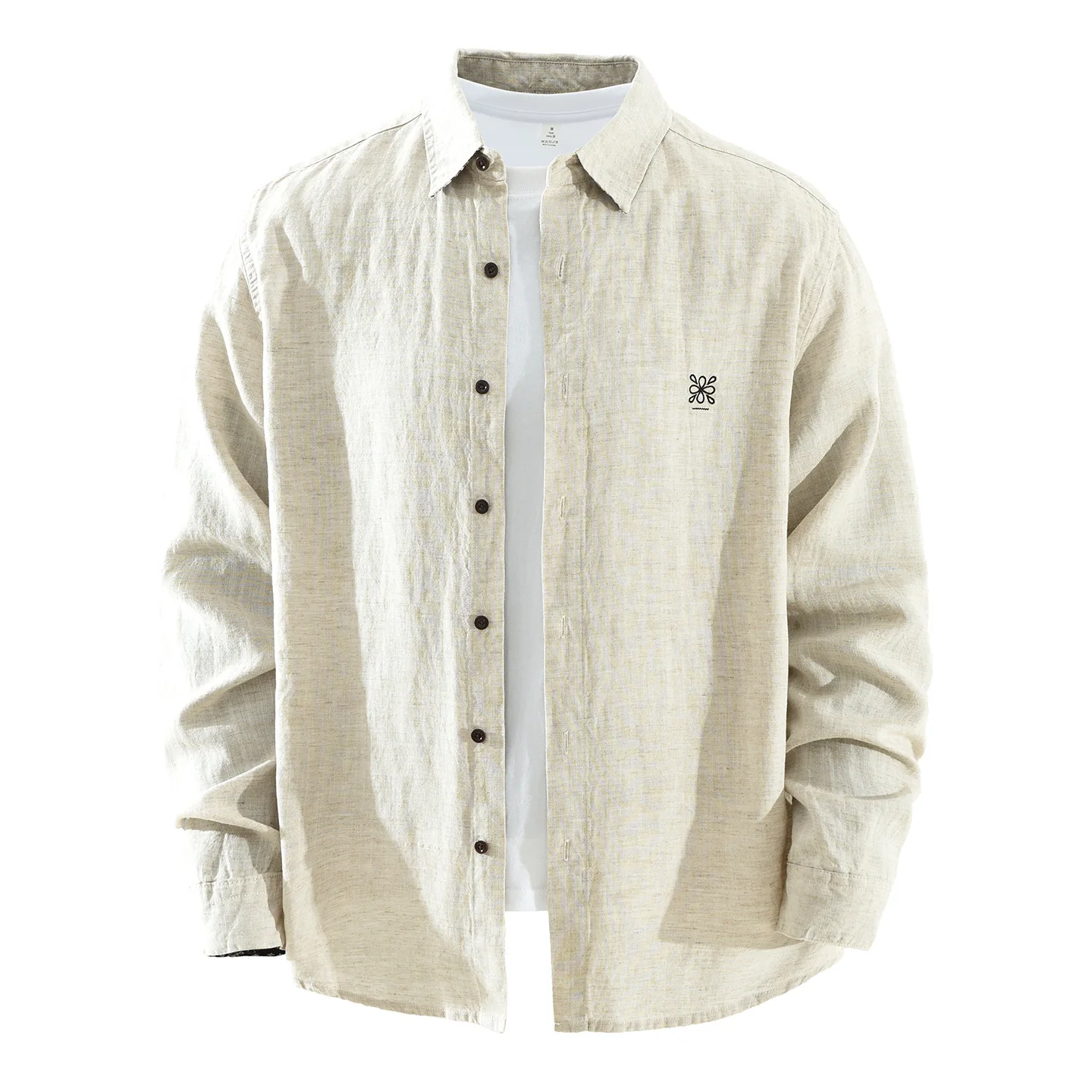 

Мужская льняная рубашка свободного кроя с длинными рукавами, повседневная, в художественном японском стиле, модная, универсальная, свободная, для повседневной носки, весенний сезон