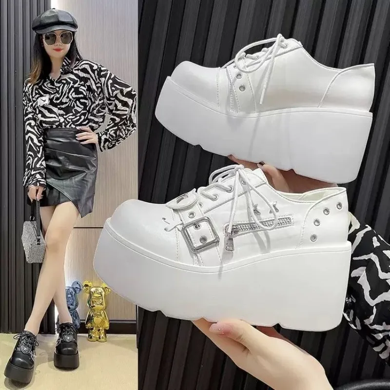 High Quality New Gothic Style Platform Boots Vampire Cosplay Mid-calf Boots for Women Wedges Comfy Women Motorcycle Boots Botas