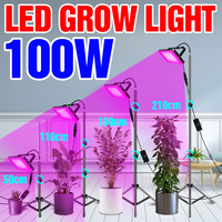 100W LED Grow Light Full Spectrum Phyto Lamp Indoor Plants Hydroponic Floodlight With Stand For Greenhouse Tent LED Cultivation