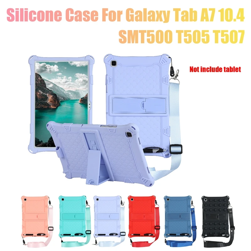 

Силиконовый чехол для Samsung Galaxy Tab A7 10,4, планшет SMT500/T505/T507, чехол для планшета, подставка для планшета с ручкой и ремешком