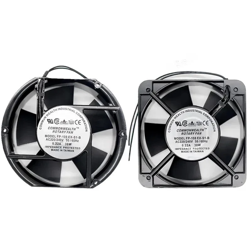 

W Новый осевой FP-108EX-S1-B 220 В 38 Вт 0,22 А Охлаждающий овальный вентилятор с двойным подшипником 172X150X51 мм ИЛИ 150*150*50 мм