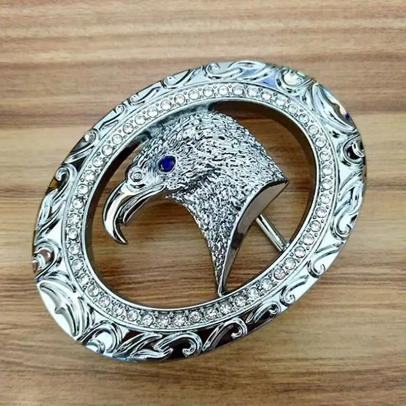 

2026 High-Quality Diamond-Inlaid Eagle Head Men's And Women's Belt Buckles Luxurious Belt Buckles