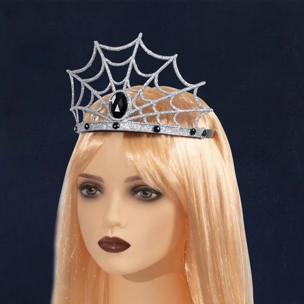 Spider Crown Tiara Menacing Spider Hair Accessory Spiderweb Crown Headpiece for Women Girls Halloween Party Cosplay Costume