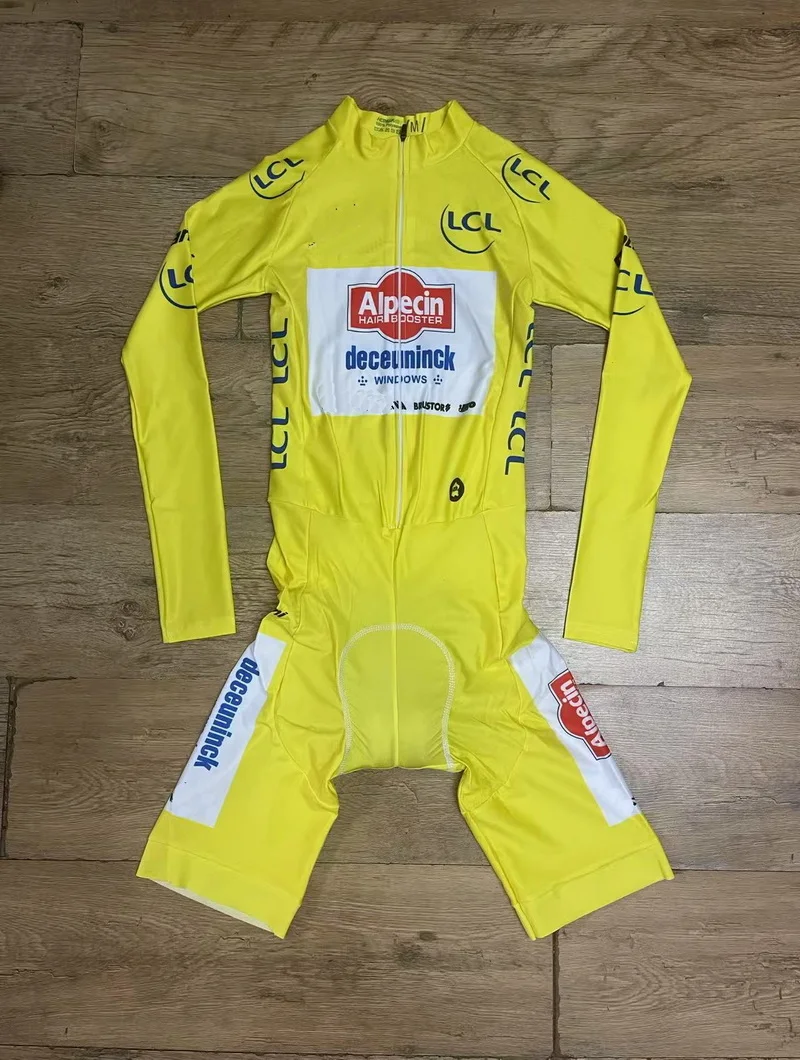 

LASER CUT 2025 ALPECIN Deceuninck TEAM TDF Skinsuit Bodysuit LONG Cycling Jersey Bike Bicycle Clothing Maillot Ropa Ciclismo